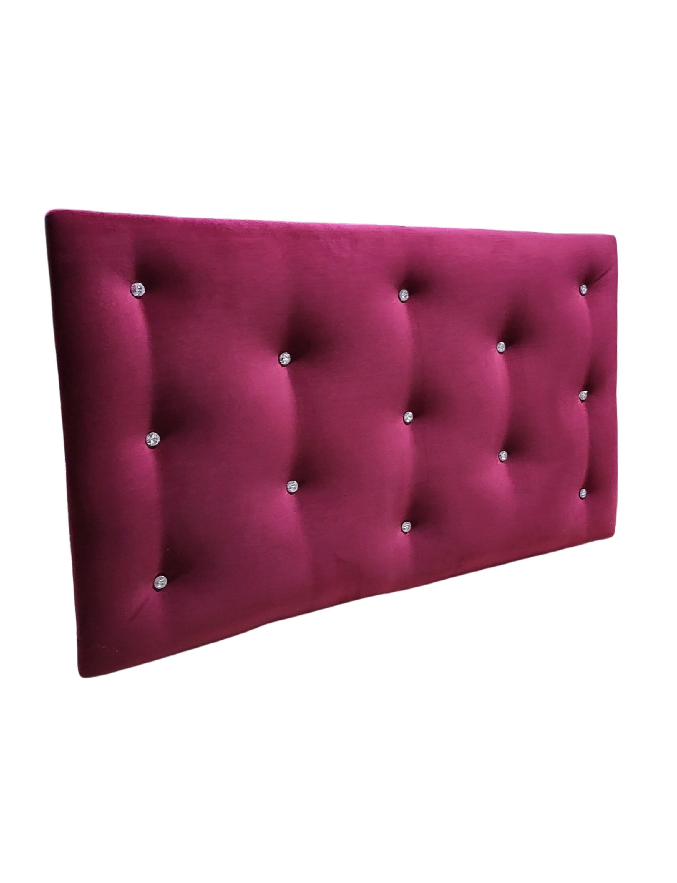 Respaldo 1.5 plazas Burdeo Felpa Botón Diamante Muebles Rimar-1