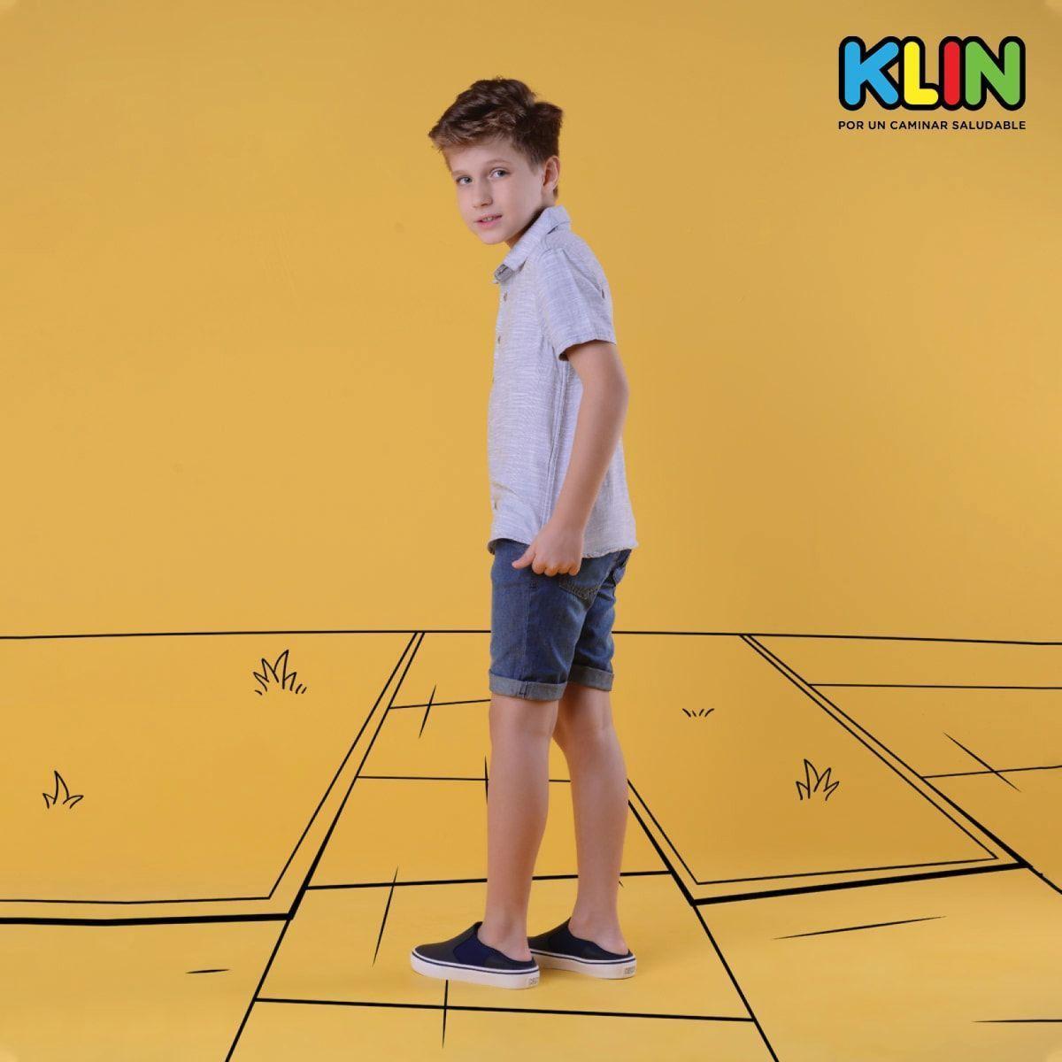 Zapatilla Urbana Slip On Azul Mule-3