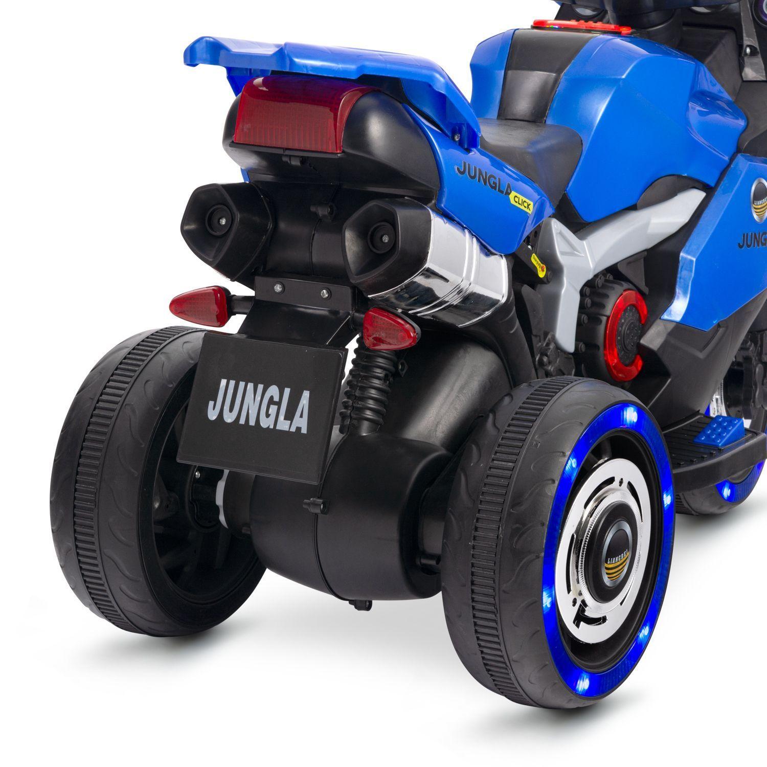 Moto a Batería Deportiva Azul Con Control Parental-5