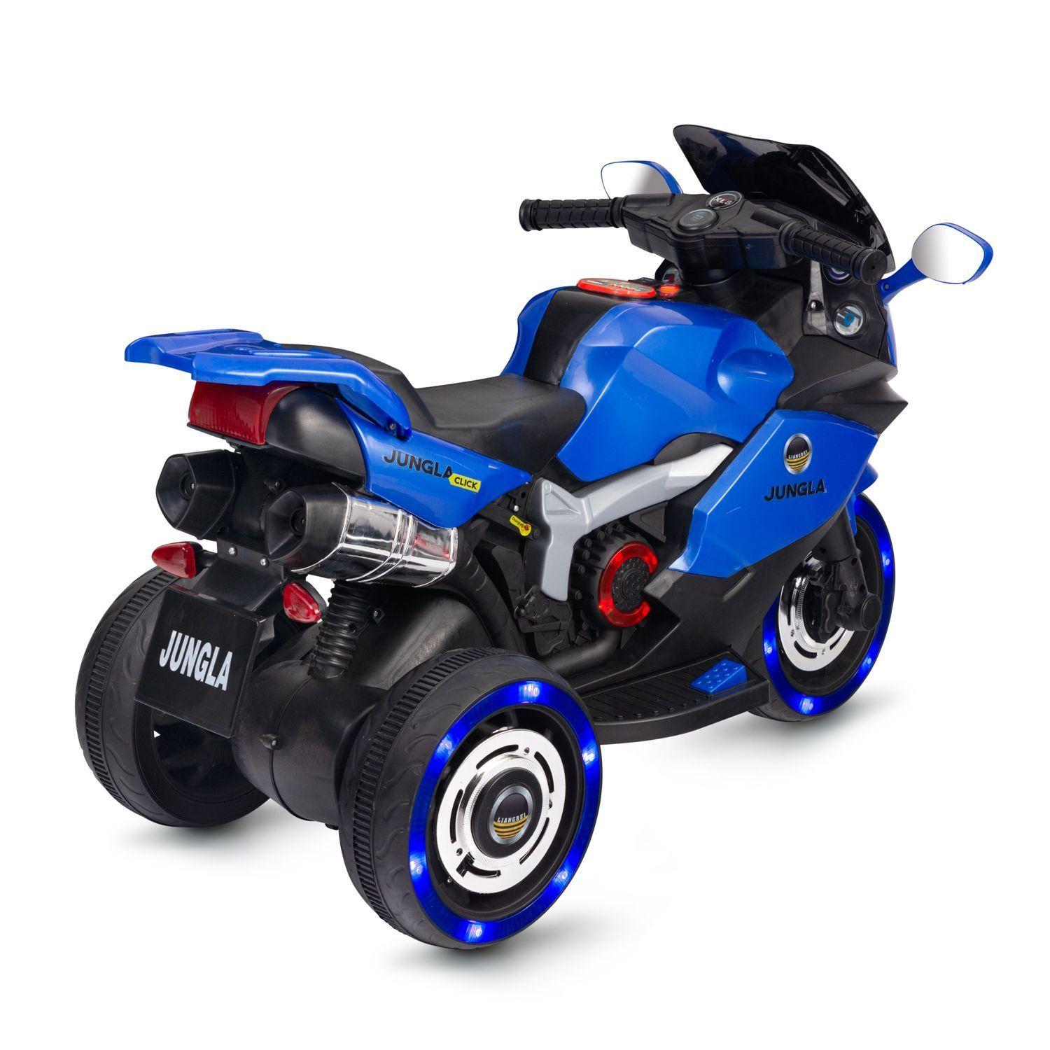 Moto a Batería Deportiva Azul Con Control Parental-4