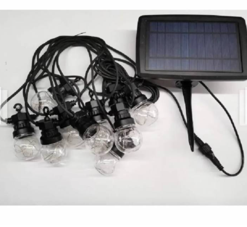 Guirnaldas Solar 5Mts 10 Ampolletas Vintage y Panel Solar-4