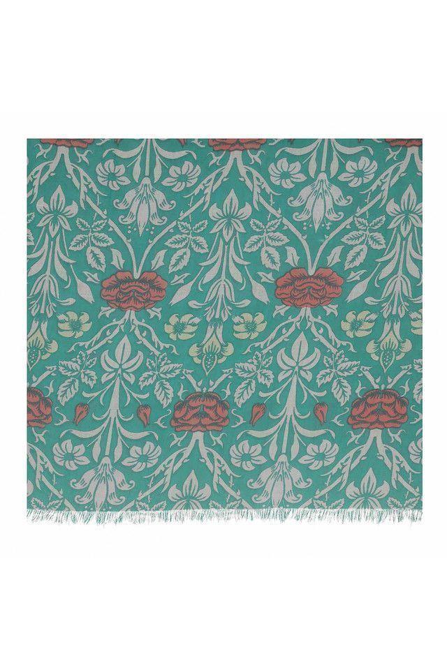 Pañuelo Estampado Verde Y Rosado Organic Nature Victorian Humana-1