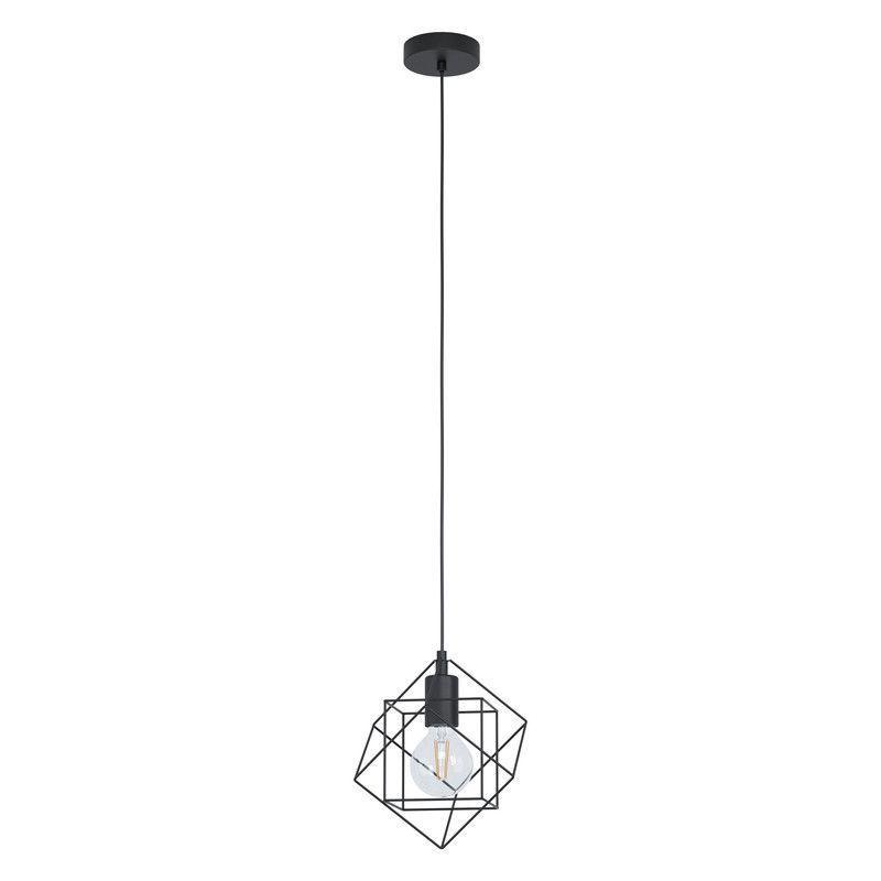 Lámpara Colgante Straiton Acero Fiebro Negro 1X60W E27 Cod43358-0