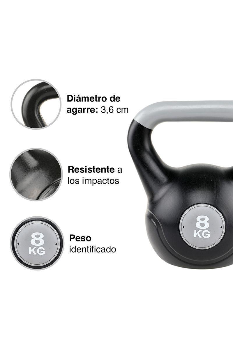 Kettlebell Pesa Rusa Cemento Color 8 Kg Negro-3