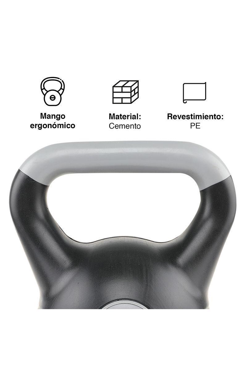 Kettlebell Pesa Rusa Cemento Color 8 Kg Negro-4