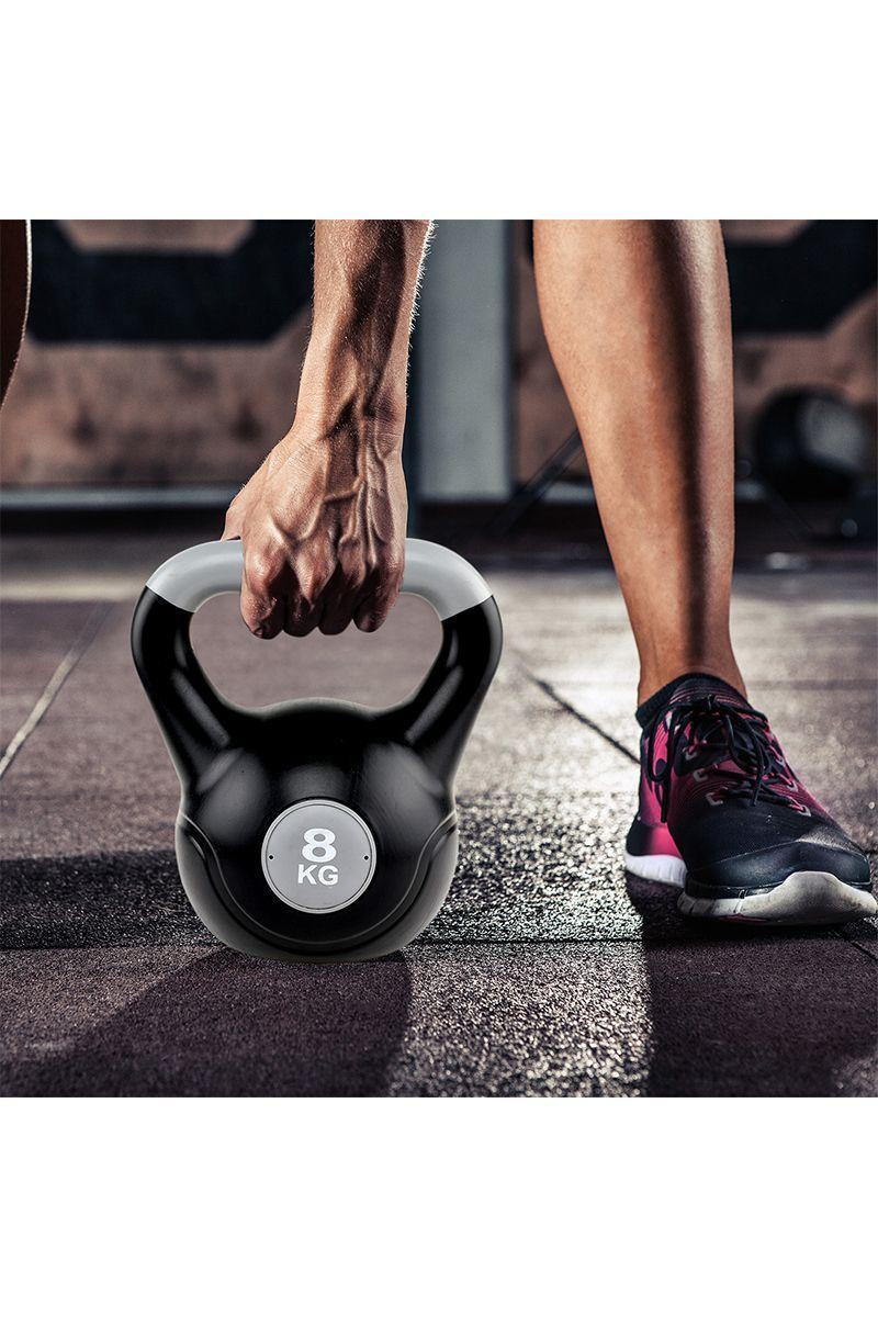 Kettlebell Pesa Rusa Cemento Color 8 Kg Negro-1