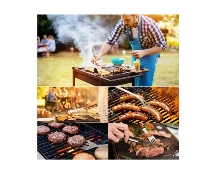 Set Parrillero Asado Barbacoa 5 Pcs En Maleta Kit -4