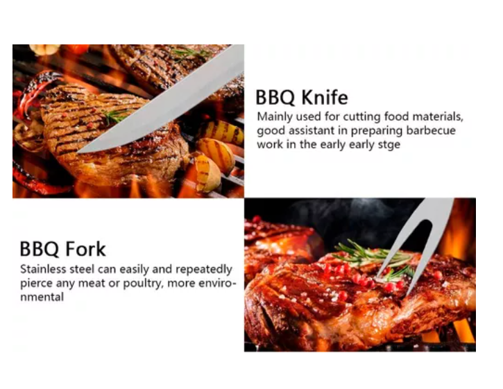 Set Parrillero Asado Barbacoa 5 Pcs En Maleta Kit -2