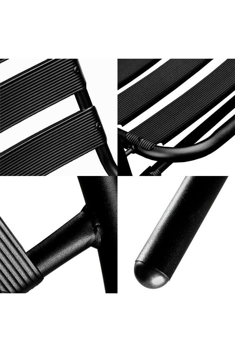 Pack 4 Sillas de Terraza Acero y Aluminio Negro-4