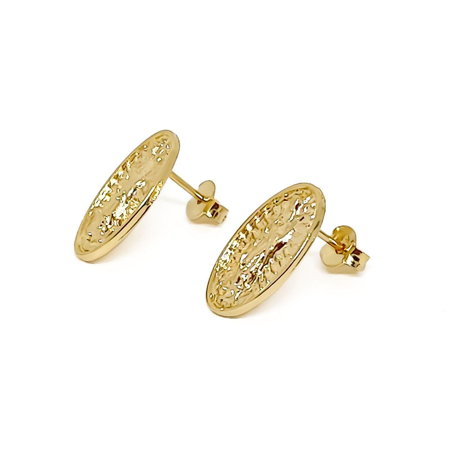 Aros Medalla Virgen de Guadalupe Enchapado Oro 18K-1