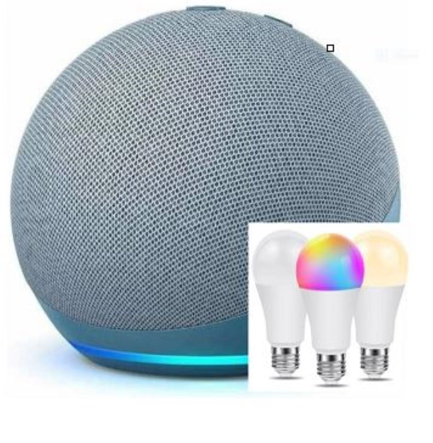 Pack Amazon Echo Dot 4th asistente virtual Alexa  Azul + Ampolleta-0