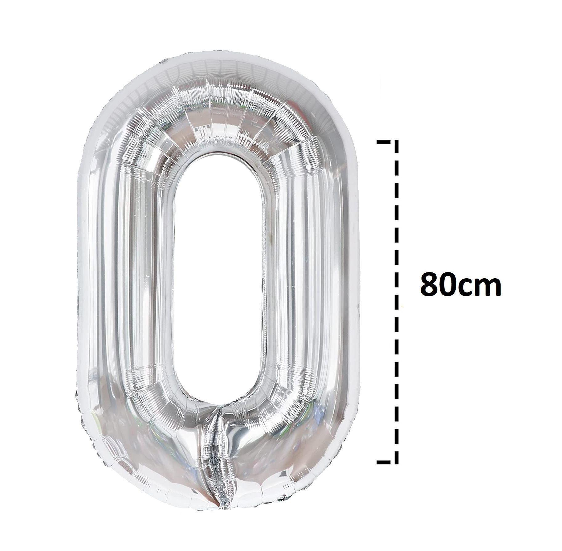 Globo Forma De Numero Globo Metalico Plateado Grande 80cm-2