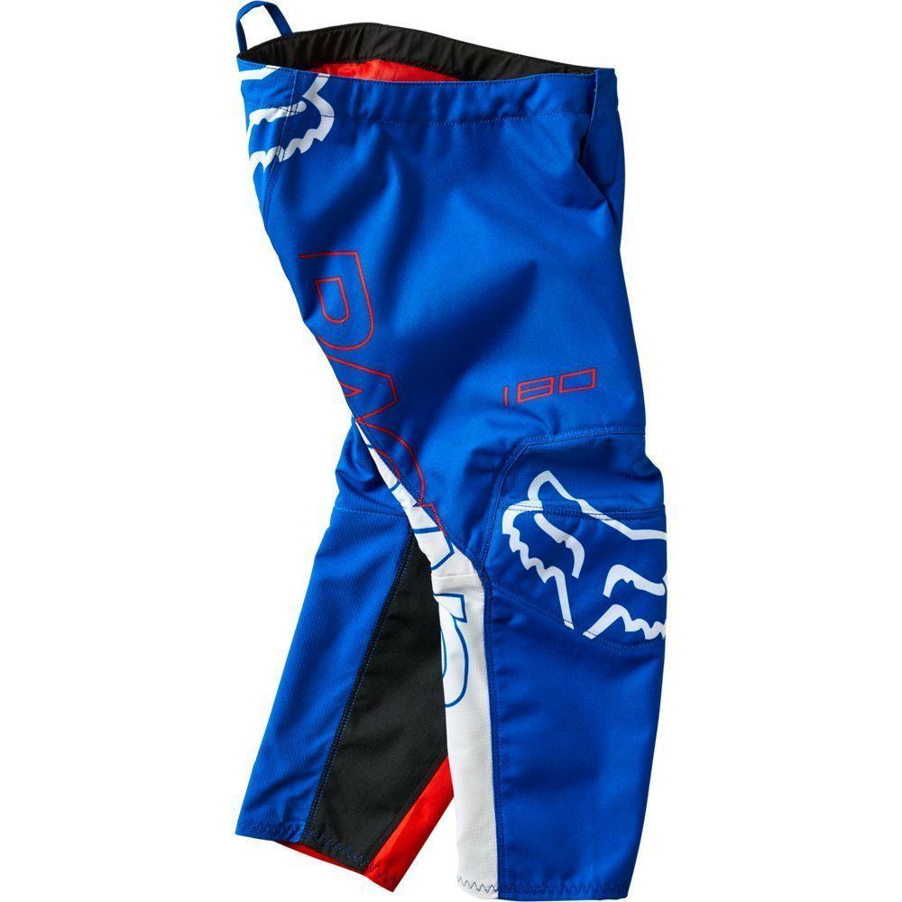 Pantalon Moto Infantil Skew Blanco/Rojo/Azul Fox-0