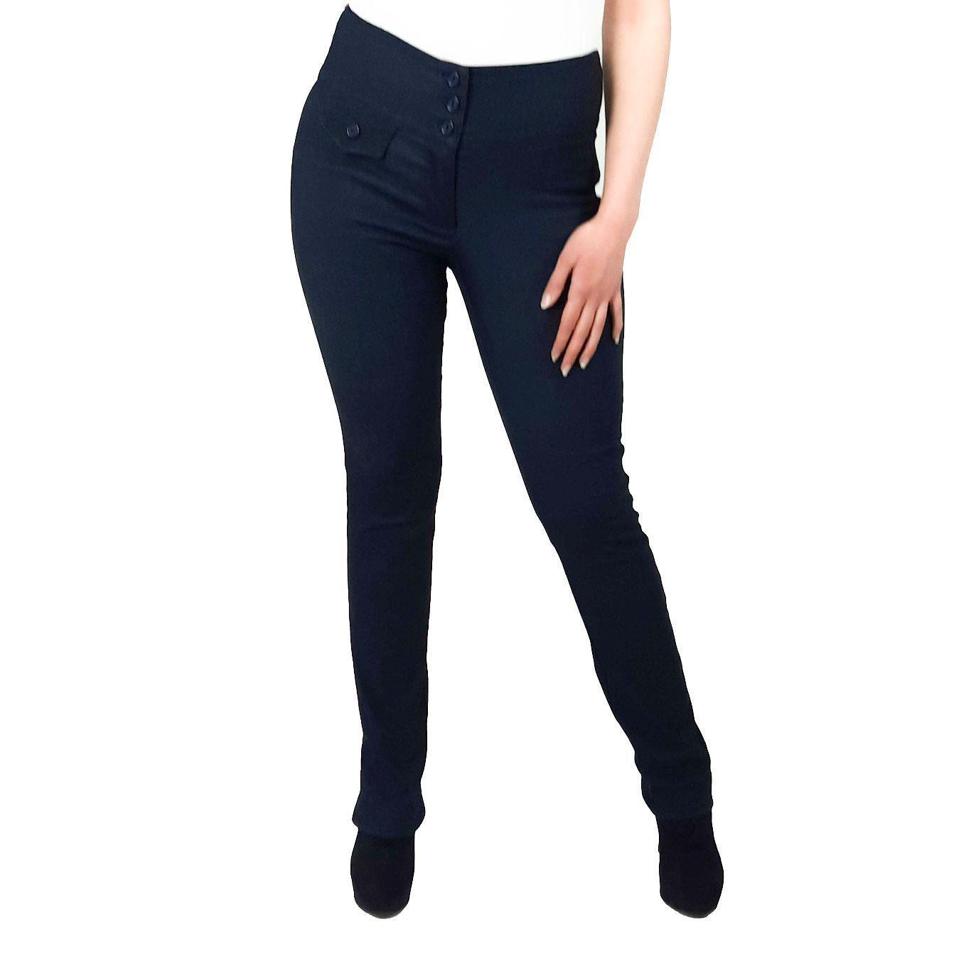 Pantalon  Ajustado Bengal Elasticado Azul Jeans-0
