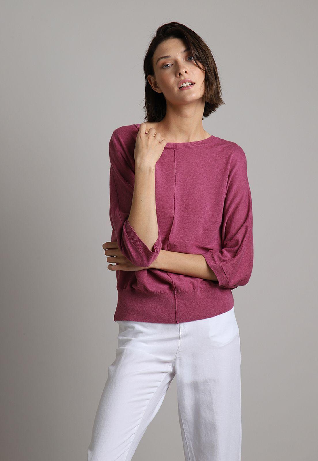 Sweater De Punto Fino Esprit Violeta-0