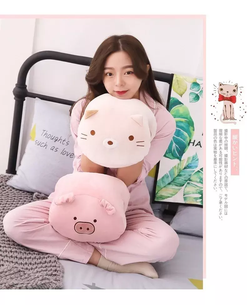 Almohada Guatero Peluche Calentador De Manos En forma Chanchito-5