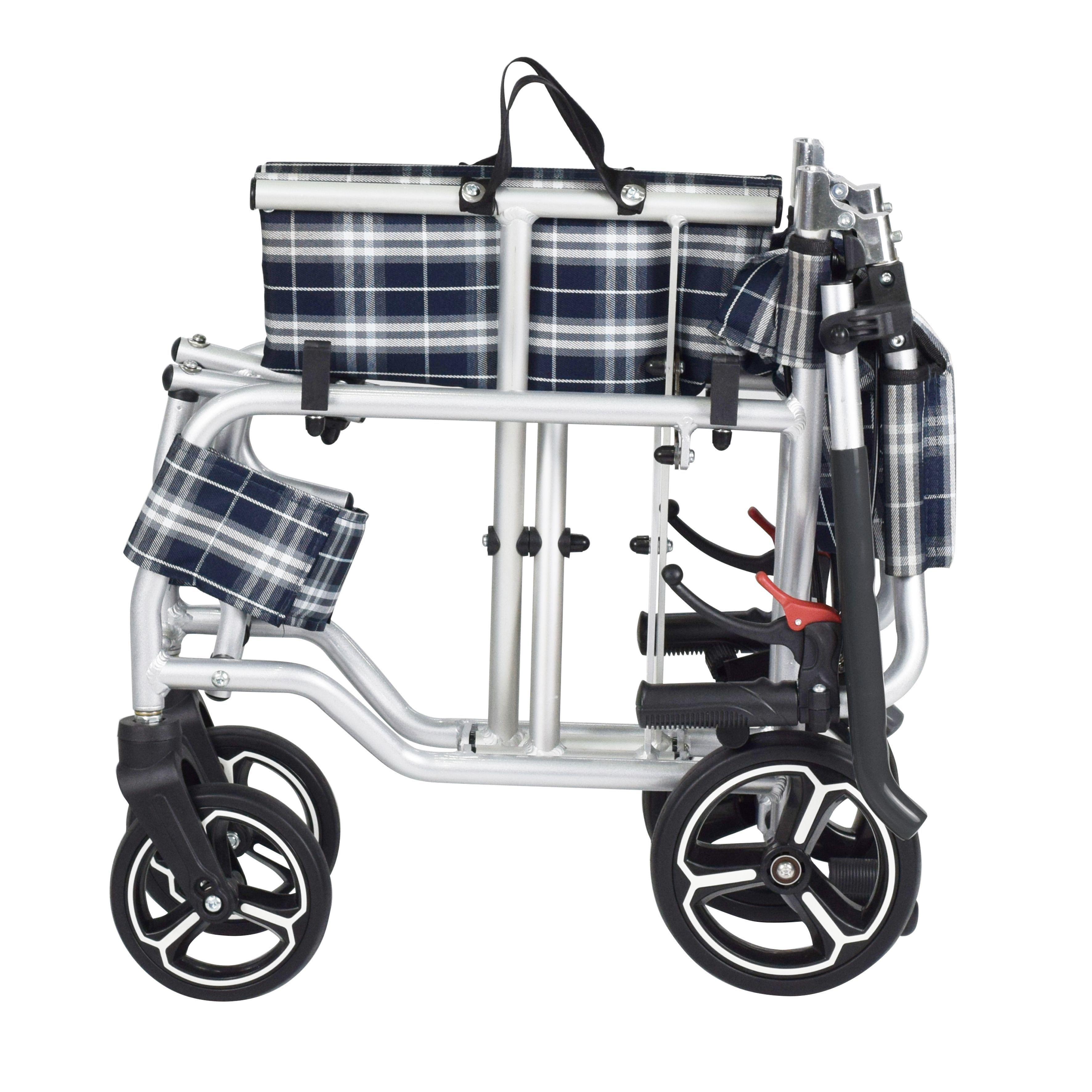 Silla de Ruedas de Transporte Premium con Bolso-2