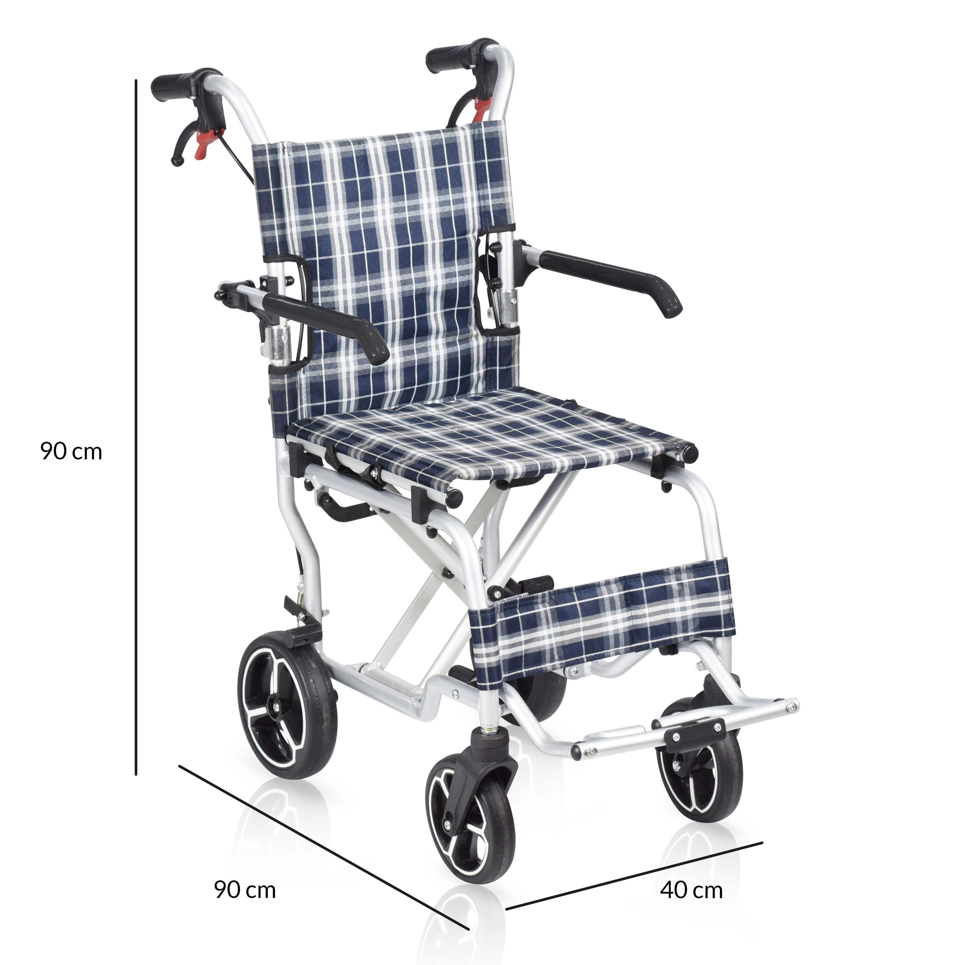 Silla de Ruedas de Transporte Premium con Bolso-4