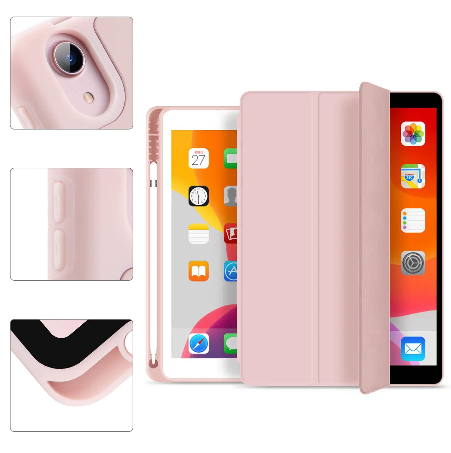 Carcasa Smart cover Compatible Con iPad 10.9 (10ma Gen 2022) ranura lápiz / Verde Claro-1