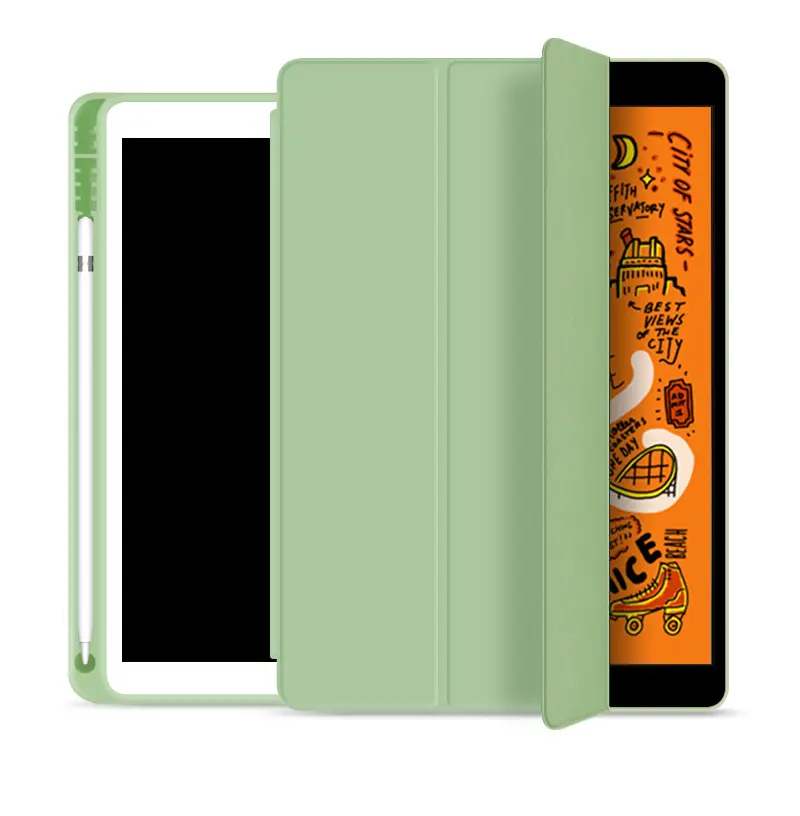 Carcasa Smart cover Compatible Con iPad 10.9 (10ma Gen 2022) ranura lápiz / Verde Claro-0