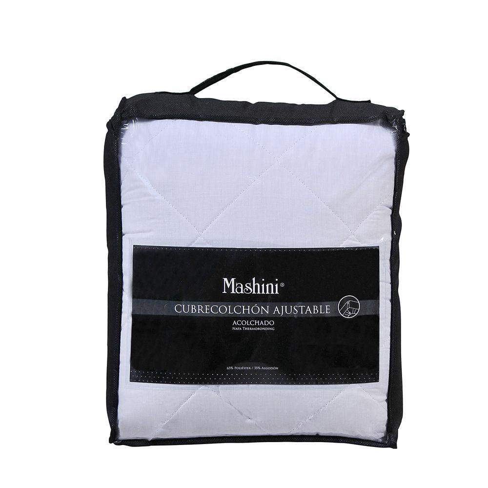 Cubrecolchon Ajust. Mashini King Blanco-2