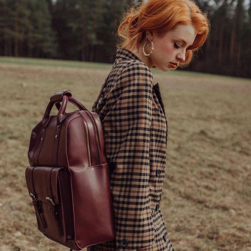 Ecosusi Mochila ROSALIND para laptop 15,6'' Vino Tinto-3