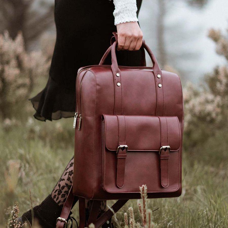 Ecosusi Mochila ROSALIND para laptop 15,6'' Vino Tinto-6