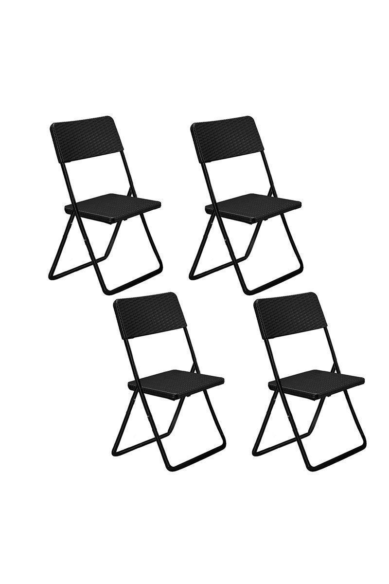 Pack 4 Sillas Plegables 46x53x84cm Café-0