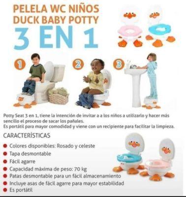 Pelela Wc Multiuso patito 3 en 1 Rosada-2