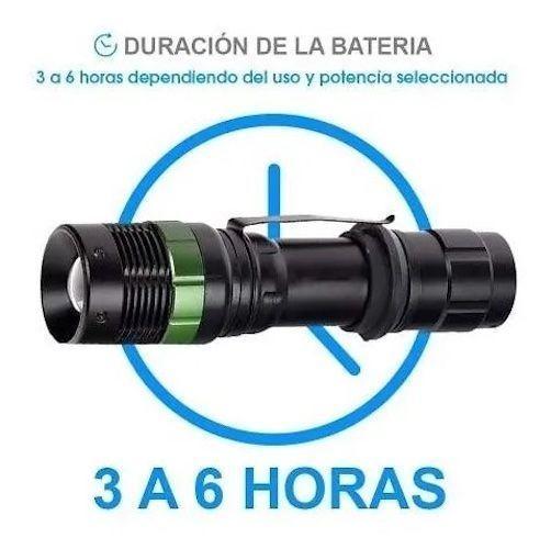 Linterna Led Tactica Zoom Cree 1800 Lumenes,recargable, Caza-1