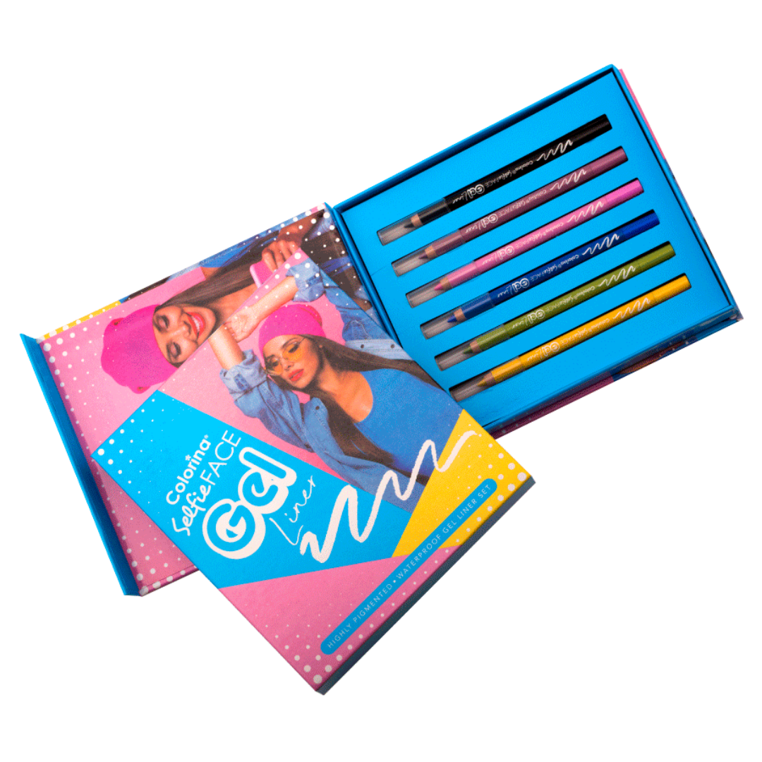 Set de 6 lápices delineadores en gel con estuche-0