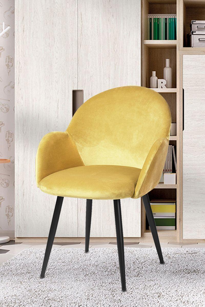 Silla de Comedor Chiozza Sitial Terciopelo Amarilo-1