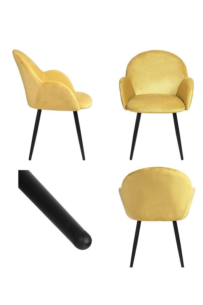 Silla de Comedor Chiozza Sitial Terciopelo Amarilo-4