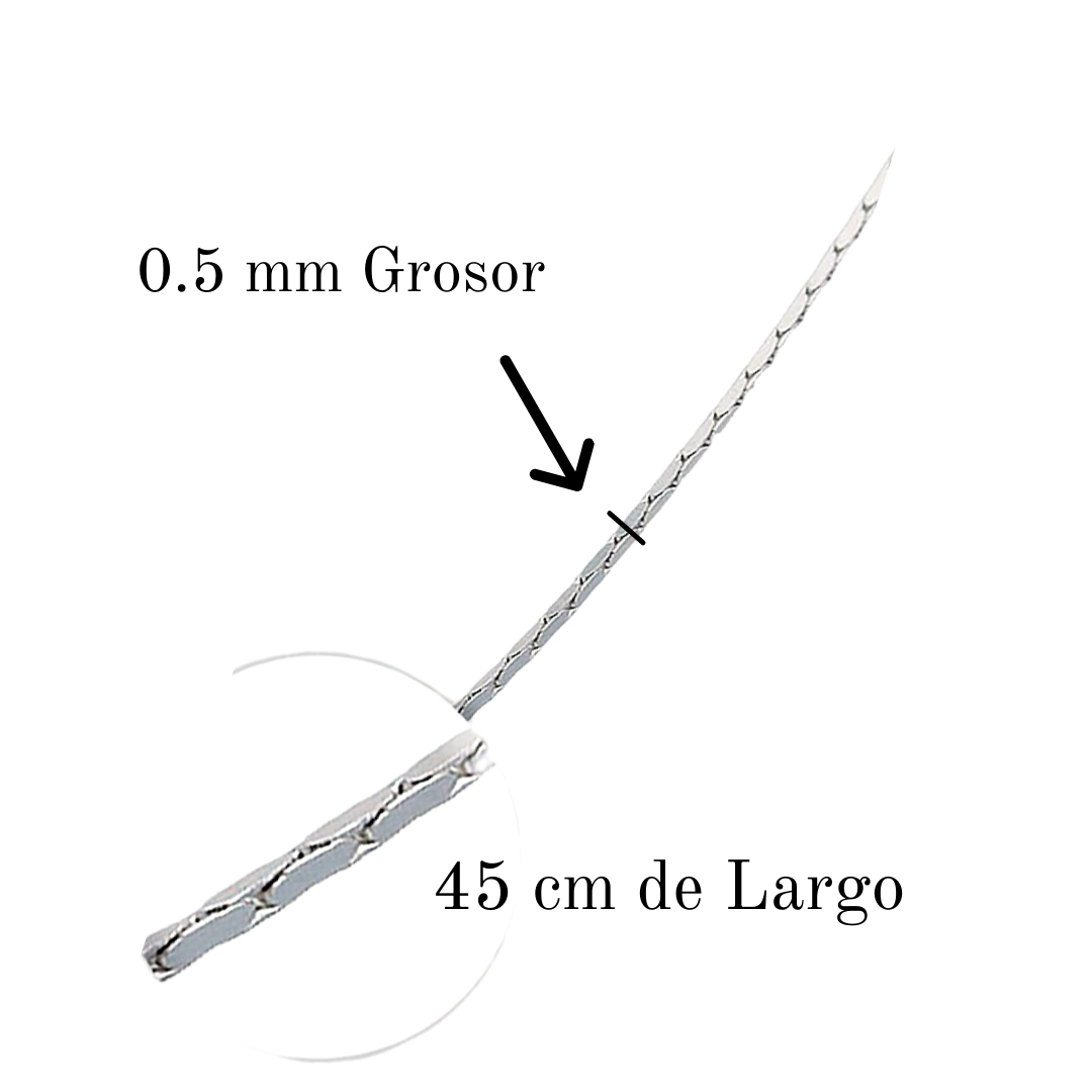 Cadena De Plata Fina (cobra) 45 Cm - MABELITA-3