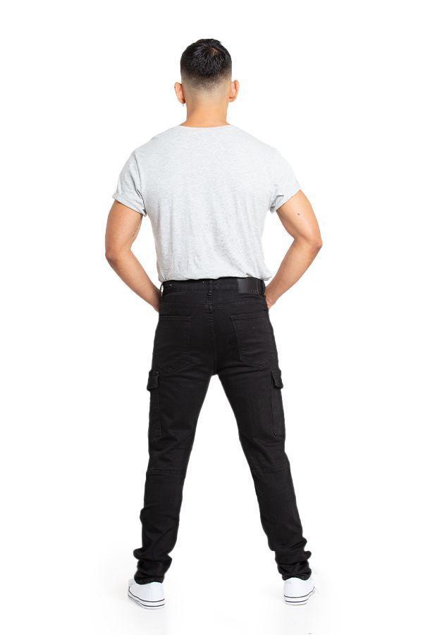 Jeans Hombre Cargo Negro Oscuro-3