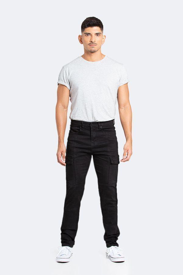 Jeans Hombre Cargo Negro Oscuro-1