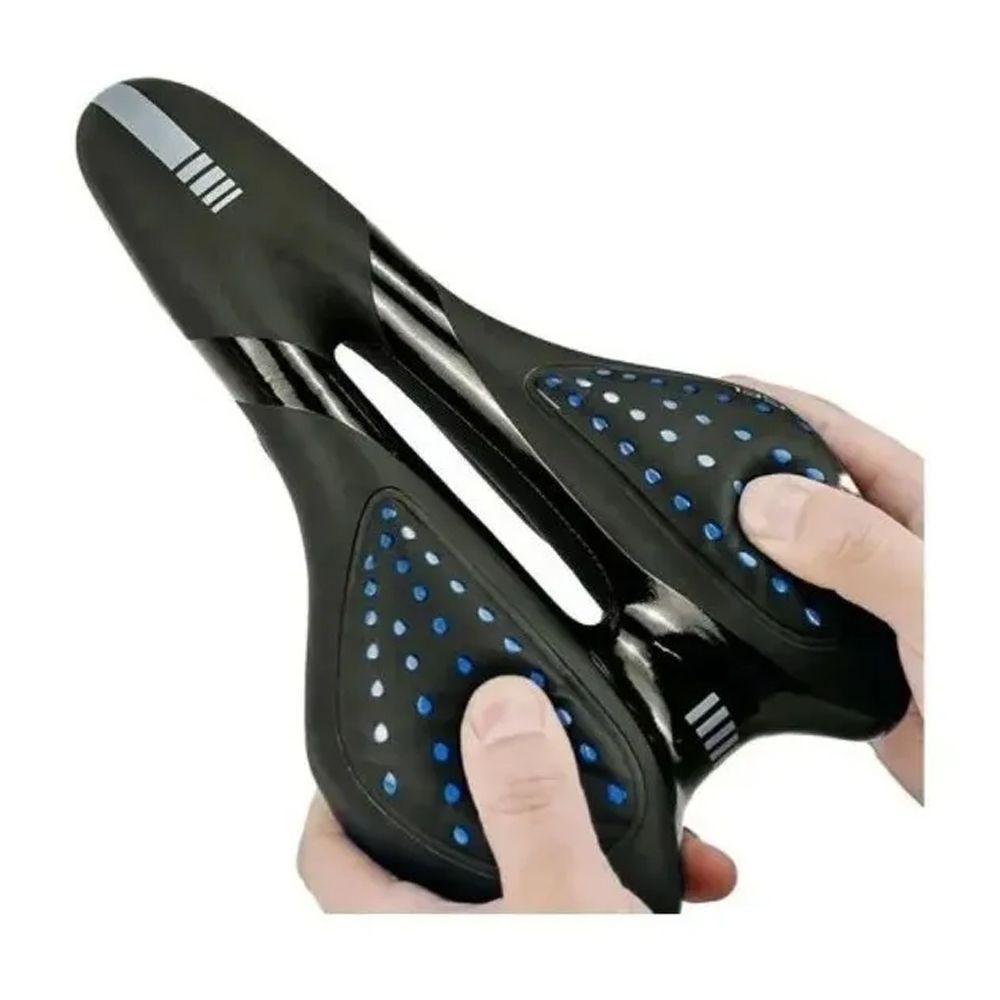 Sillín Gel Ergonómico Anti Prostático Para Bicicleta Azul-2