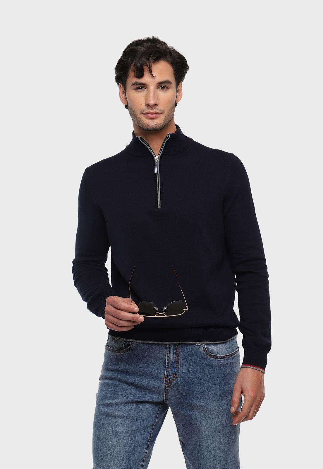 Sweater Texturado Half Zipper Arrow-0