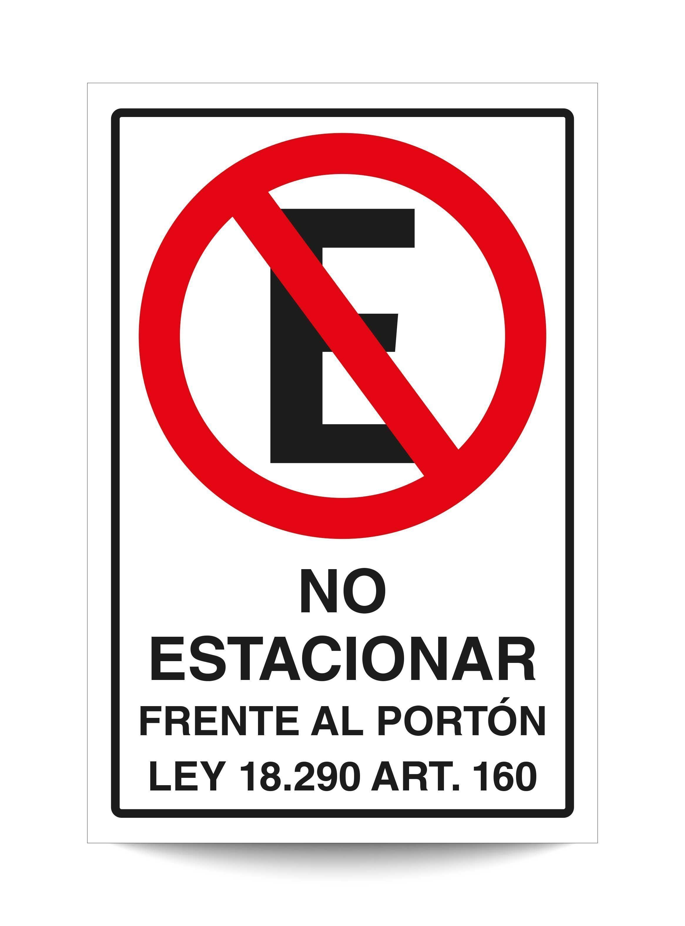 Señal No Estacionar Frente Al Portón Ley 30x20cm-0