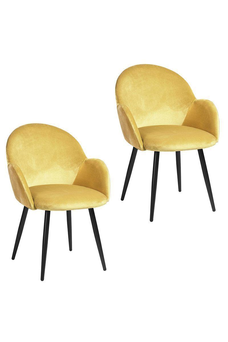 Pack 2 Sillas de Comedor Chiozza Sitial Terciopelo Amarillo-0