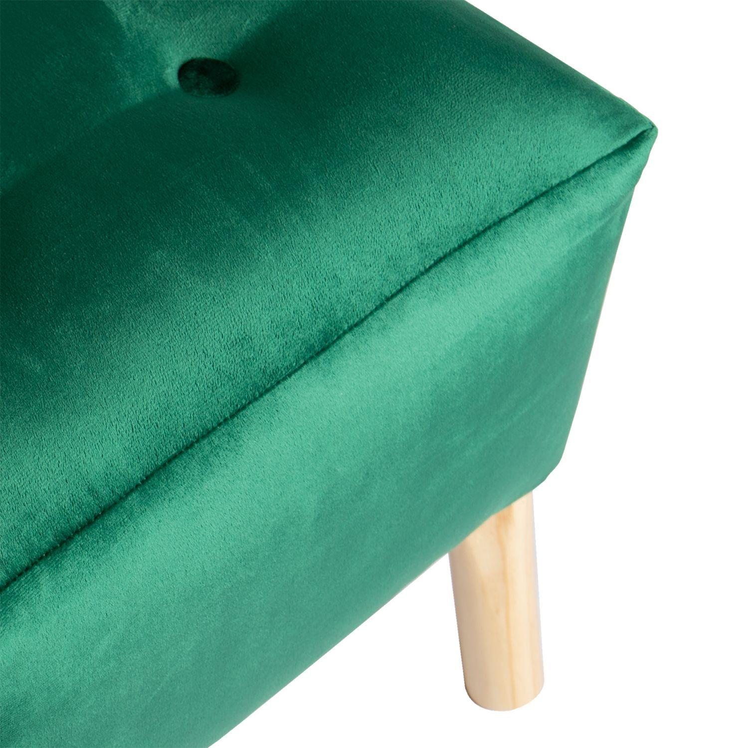 Pouf Alemania Verde Botella Felpa 42x42x43 cm Máxima Design-4