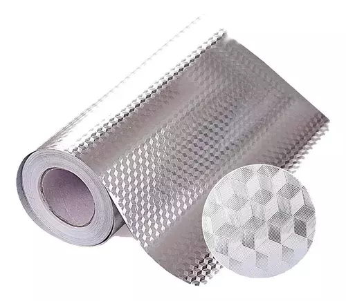 Papel Mural Cocina Papel Aluminio Autoadhesivo Laminas 3mts -0