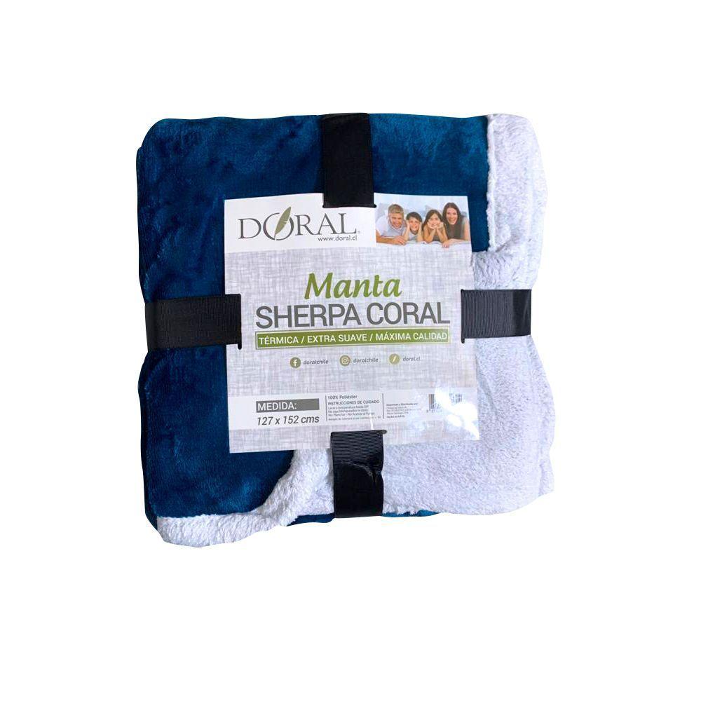 Manta Sherpa Coral Termica 127x152 Cm Doral Turquesa-0