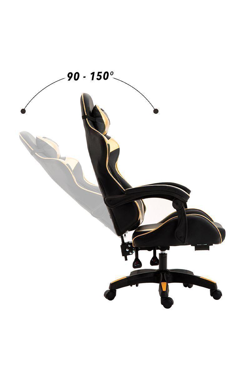 Silla Gamer Ultimate Racing Reclinable Dorado-3