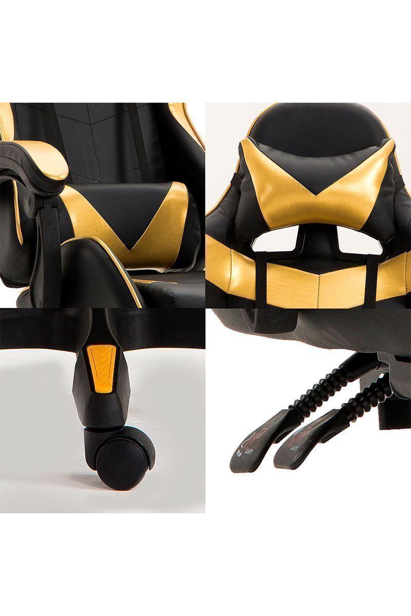 Silla Gamer Ultimate Racing Reclinable Dorado-5