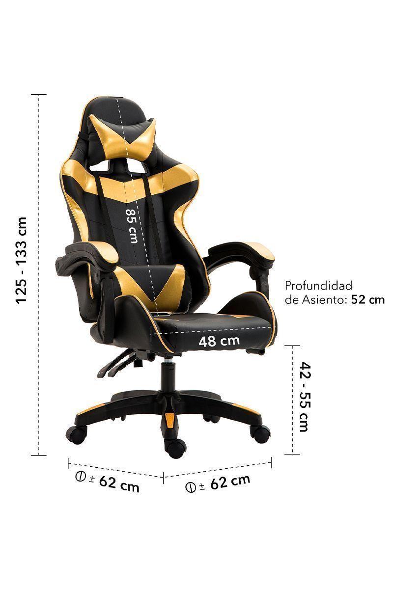 Silla Gamer Ultimate Racing Reclinable Dorado-2