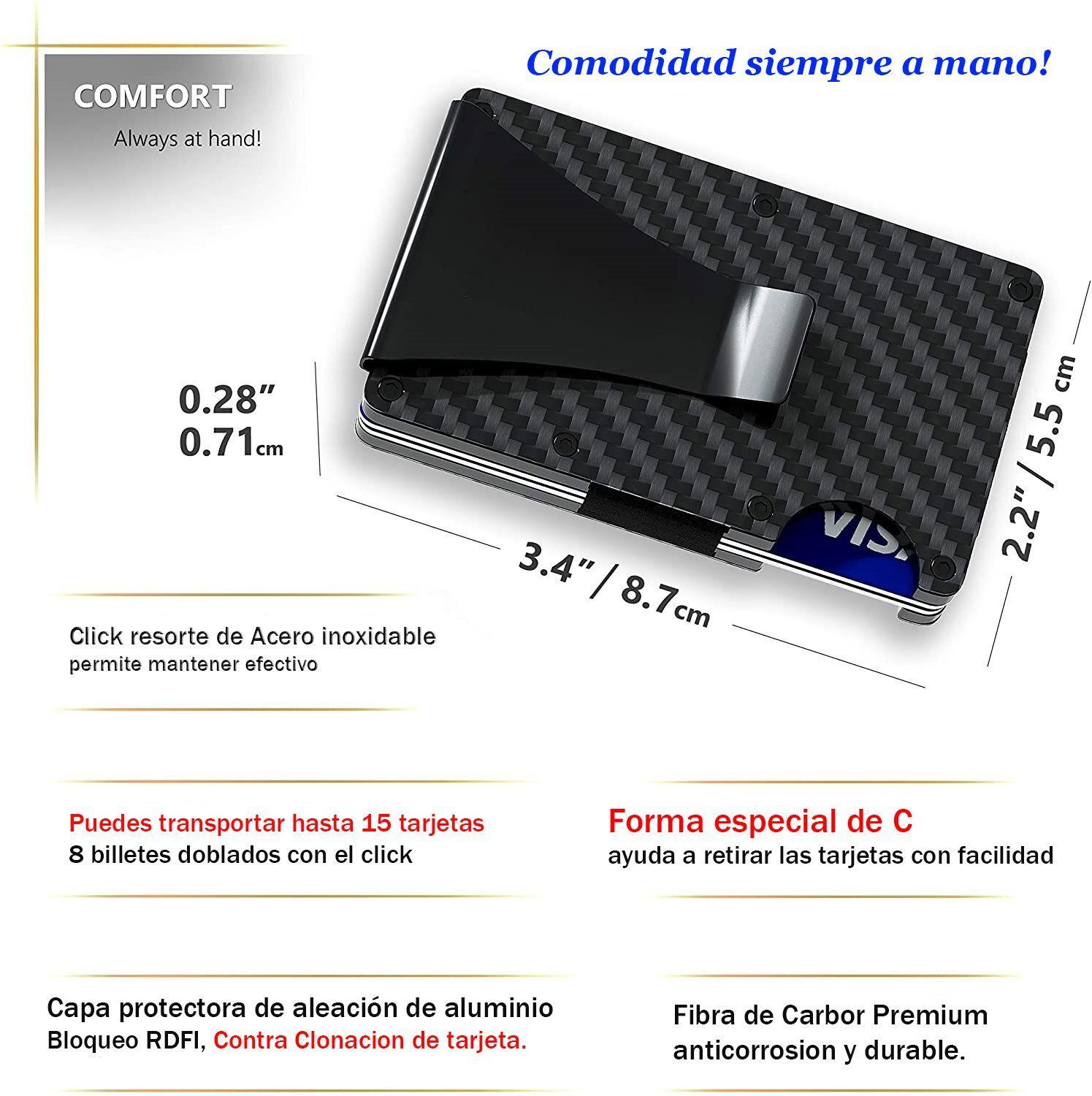 Billetera Minimalista Tarjetero Fibra Carbon-5