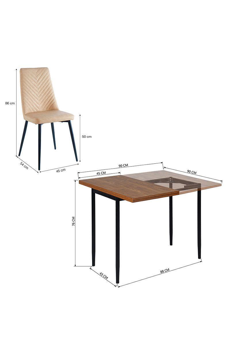 Pack Comedor Mesa y 4 Sillas Café-2