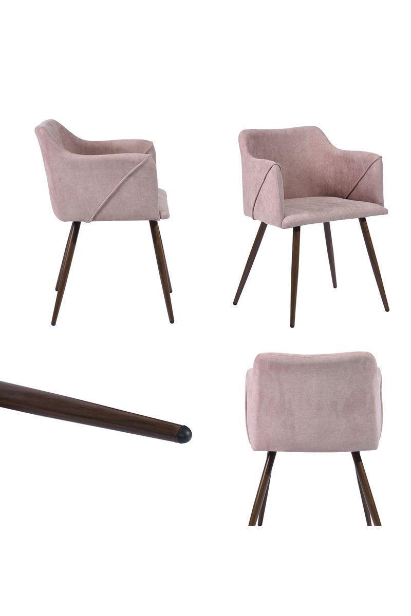 Silla Comedor Sitial Aldridge Terciopelo Rosa-4