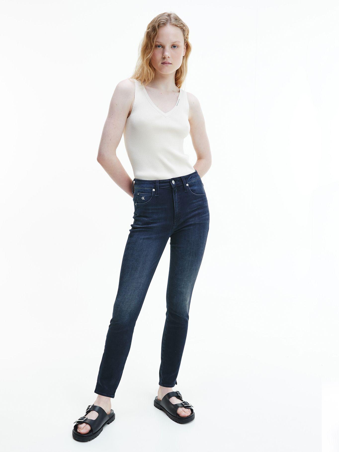 Jeans High Rise Skinny 485 Azul Calvin Klein Mujer-0
